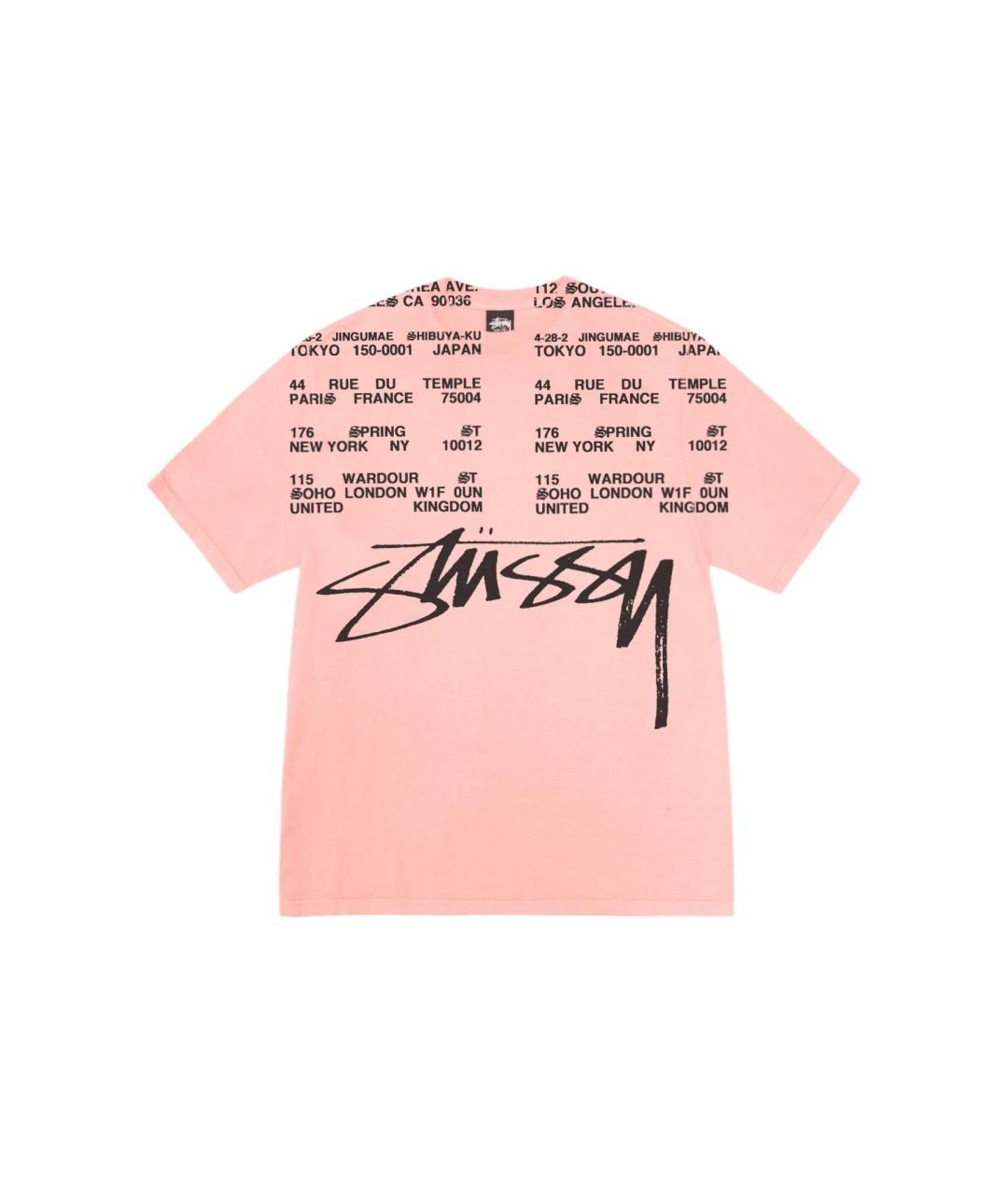 STUSSY Розовая хлопковая футболка, фото 1