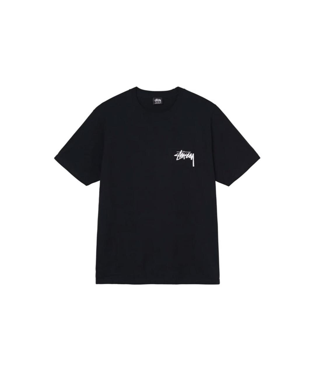 STUSSY Черная хлопковая футболка, фото 1