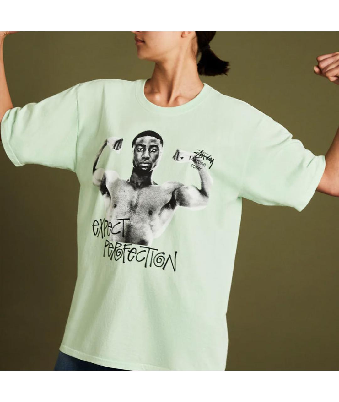 STUSSY Зеленая хлопковая футболка, фото 4
