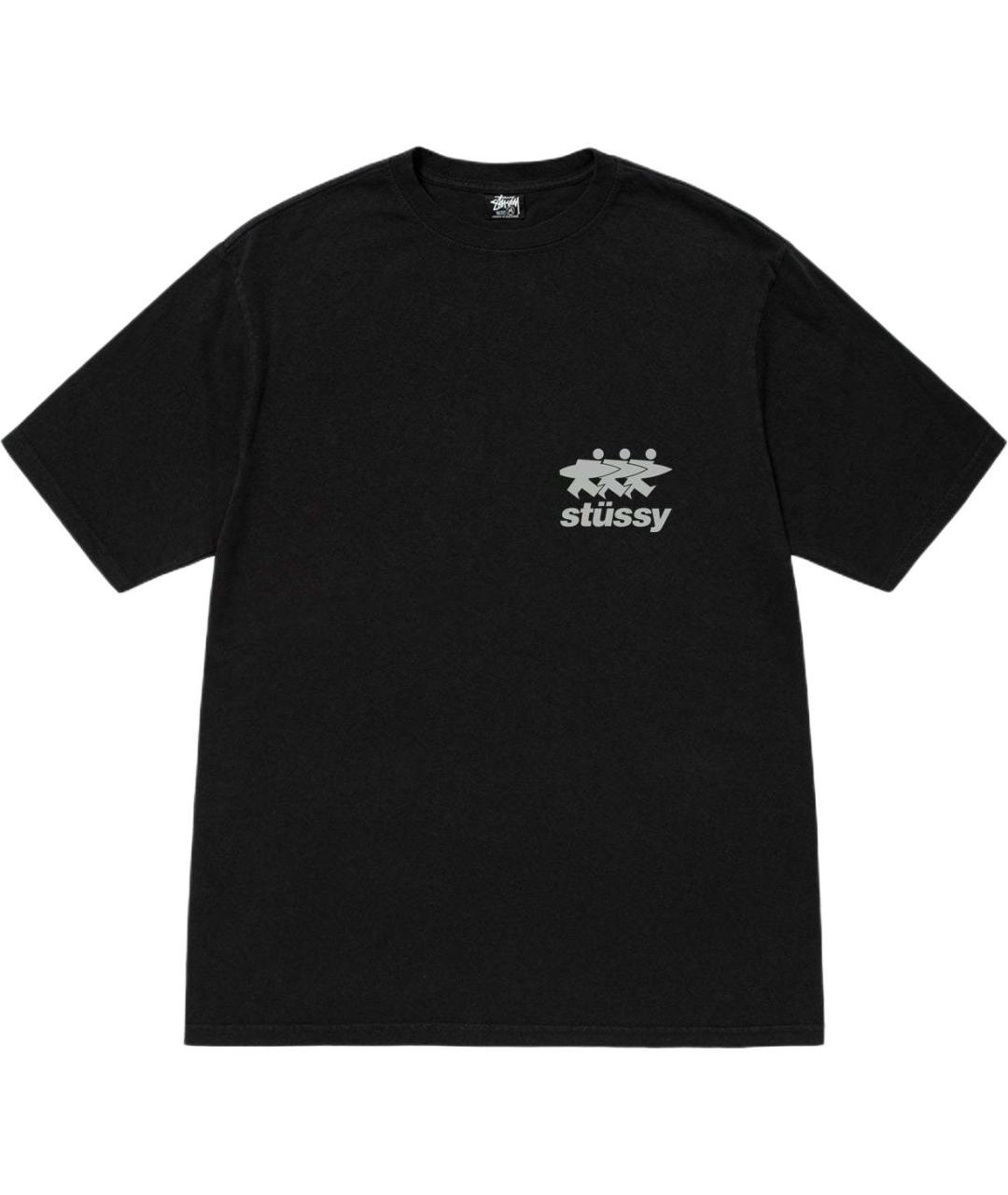 STUSSY Черная футболка, фото 1