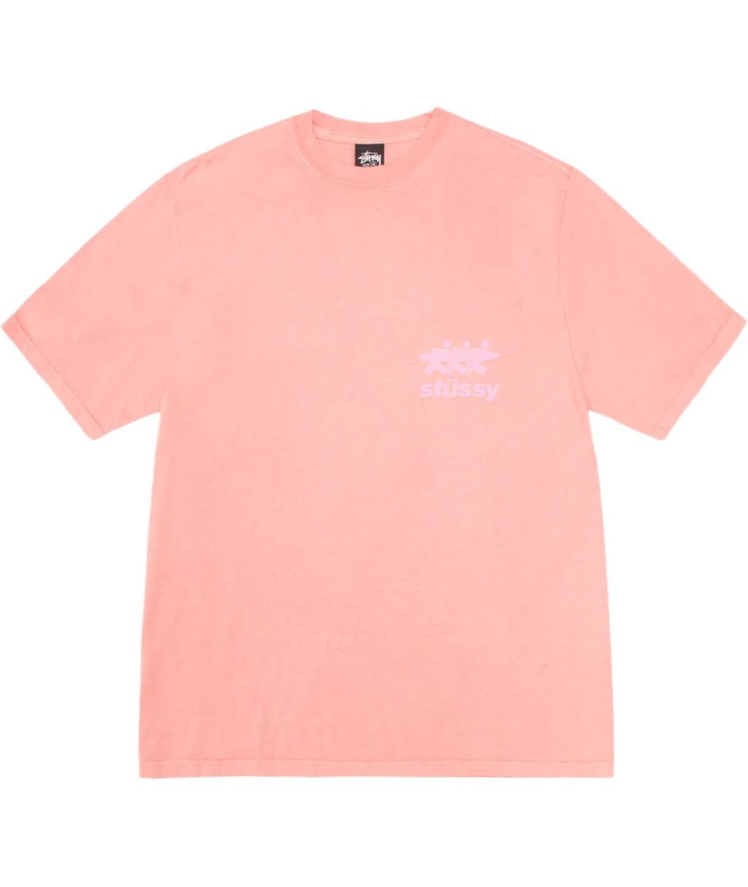 STUSSY Розовая хлопковая футболка, фото 1