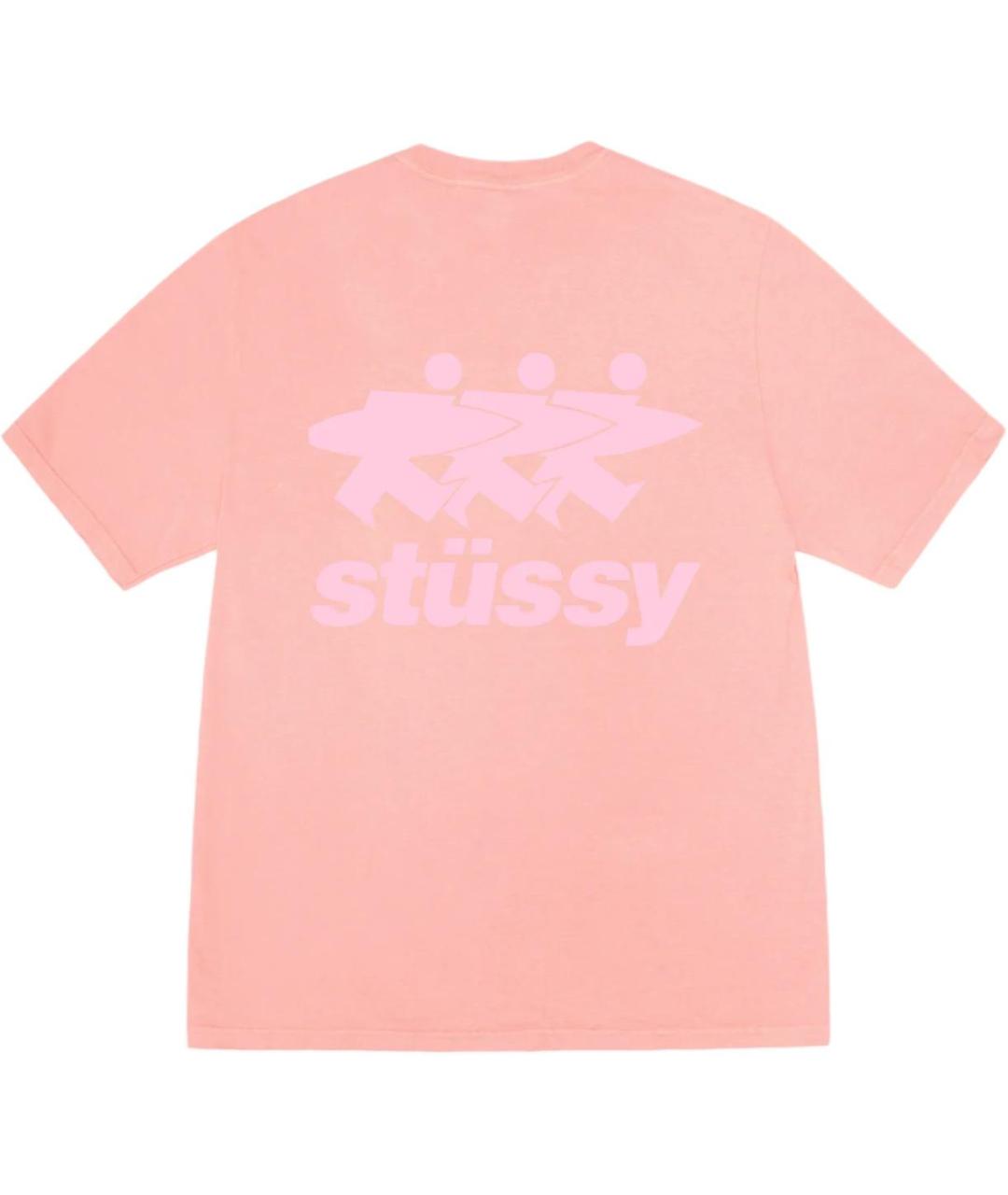 STUSSY Розовая хлопковая футболка, фото 2