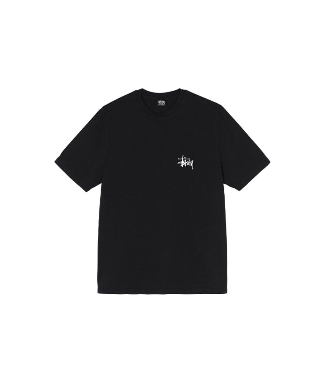STUSSY Черная хлопковая футболка, фото 1