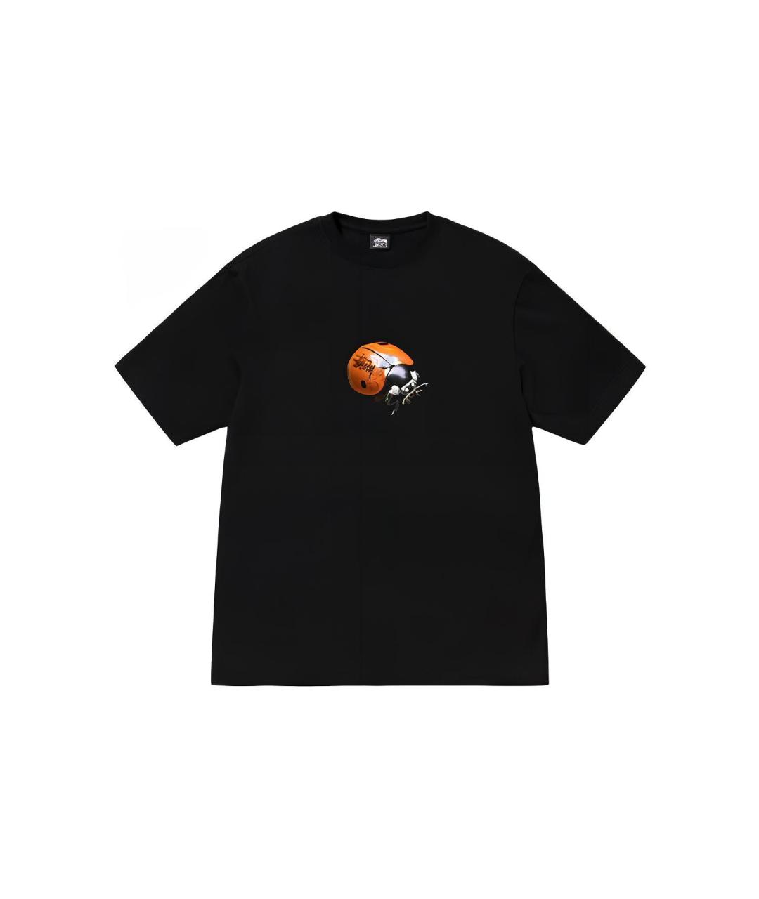 STUSSY Черная хлопковая футболка, фото 1