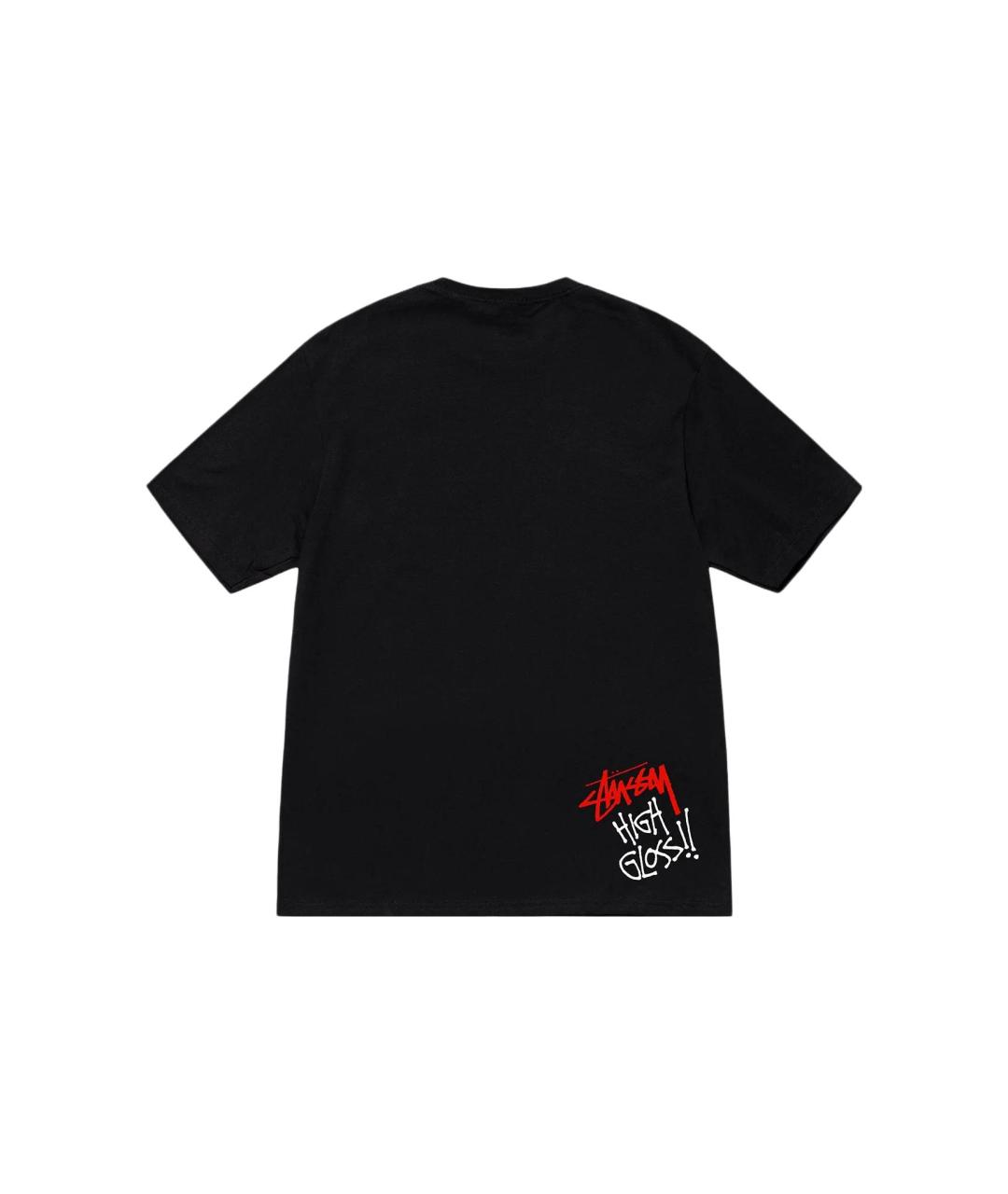 STUSSY Черная хлопковая футболка, фото 1