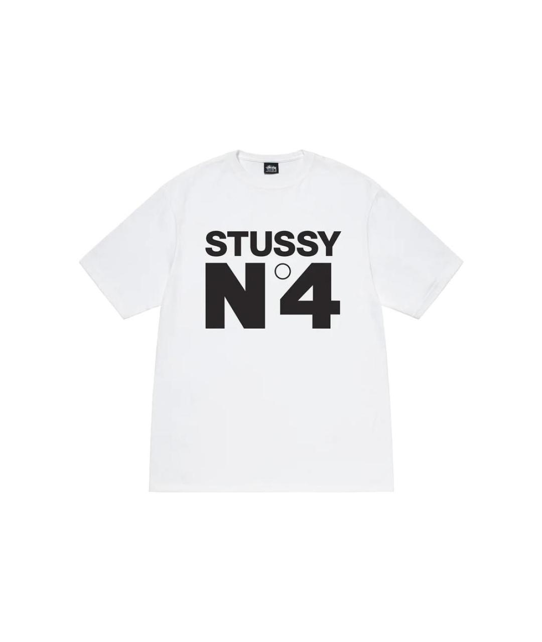 STUSSY Белая хлопковая футболка, фото 1