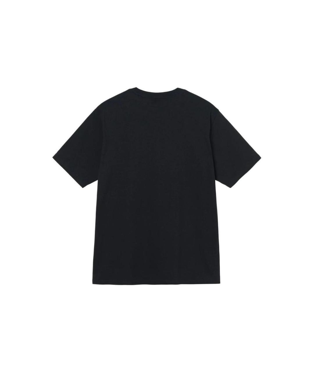 STUSSY Черная хлопковая футболка, фото 2