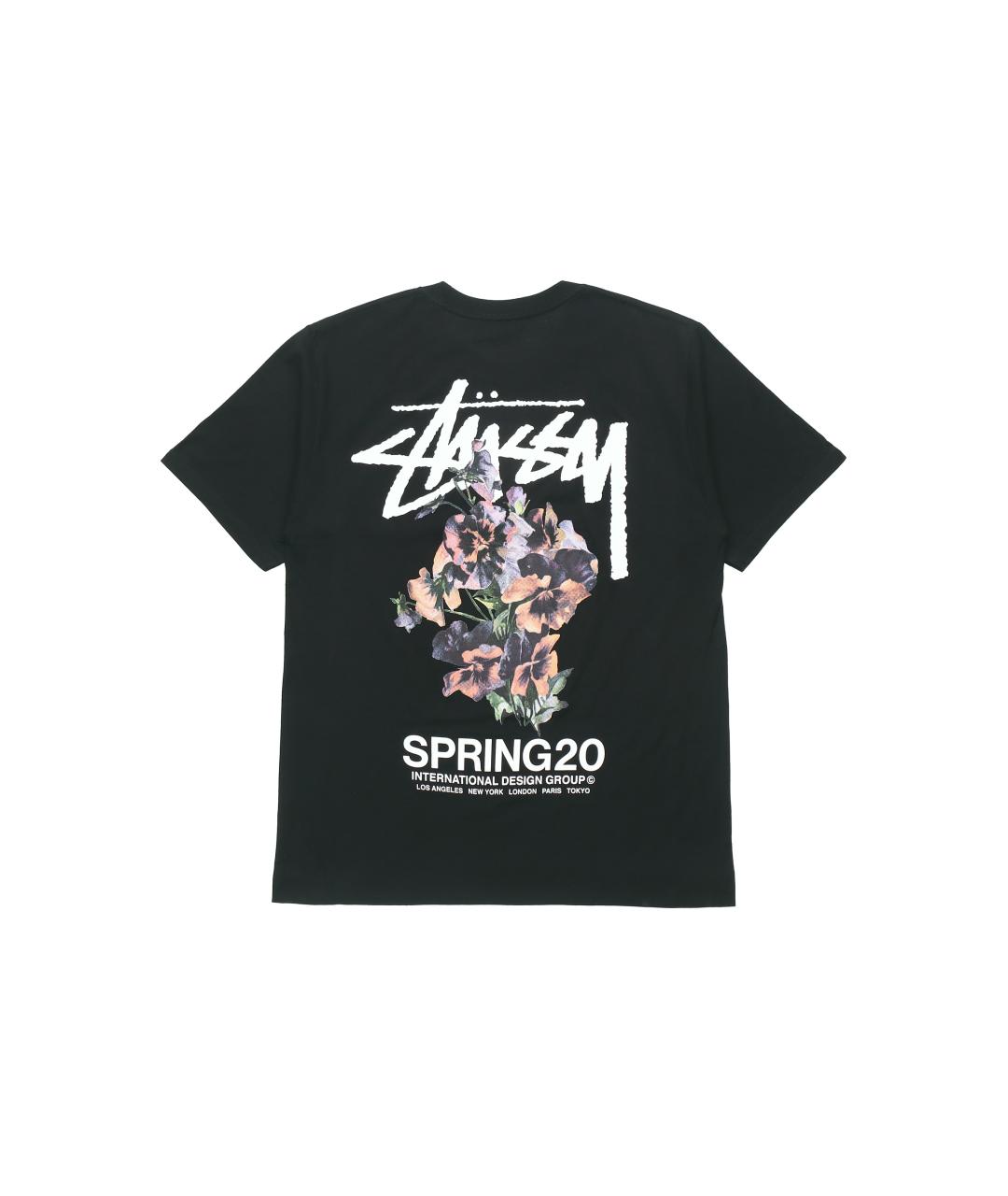 STUSSY Черная хлопковая футболка, фото 2