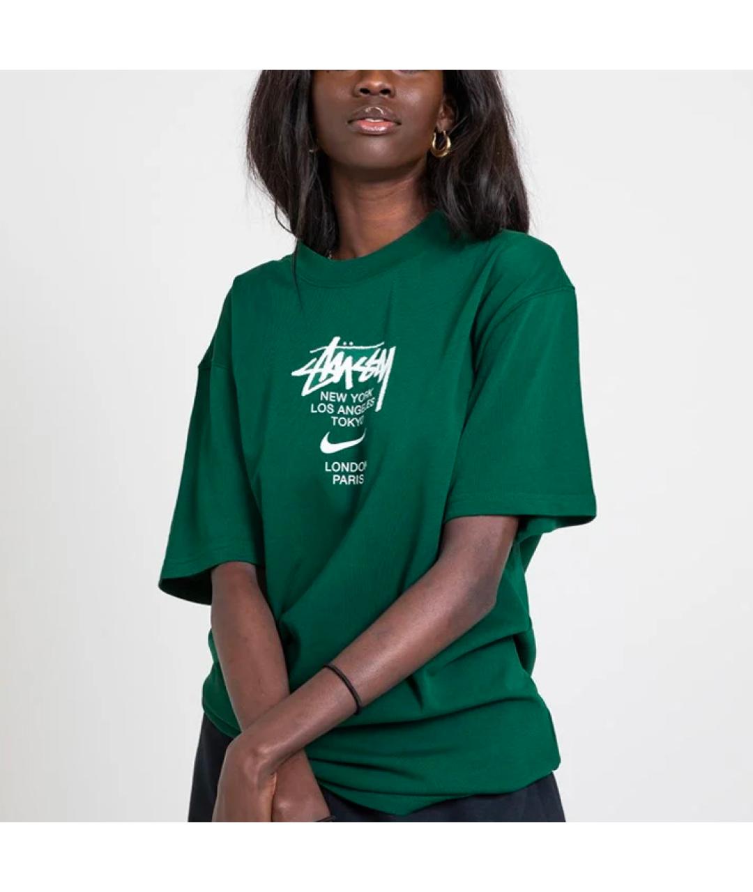 STUSSY Зеленая хлопковая футболка, фото 3