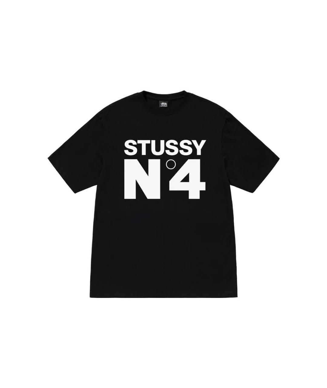 STUSSY Черная хлопковая футболка, фото 1
