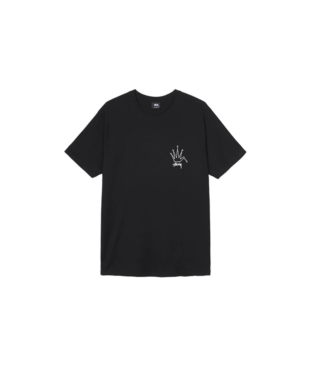 STUSSY Черная хлопковая футболка, фото 1