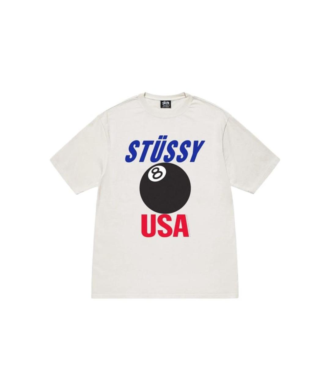 STUSSY Белая хлопковая футболка, фото 1