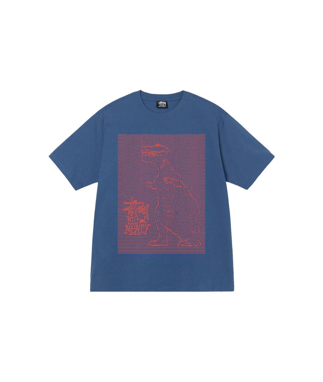 STUSSY Синяя хлопковая футболка, фото 1