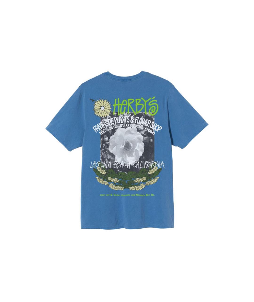 STUSSY Синяя хлопковая футболка, фото 2