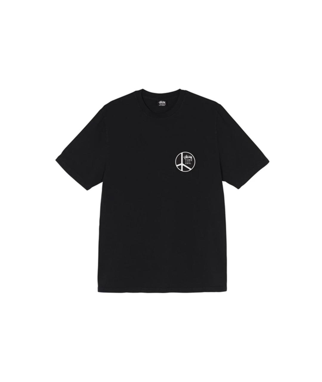 STUSSY Черная футболка, фото 1