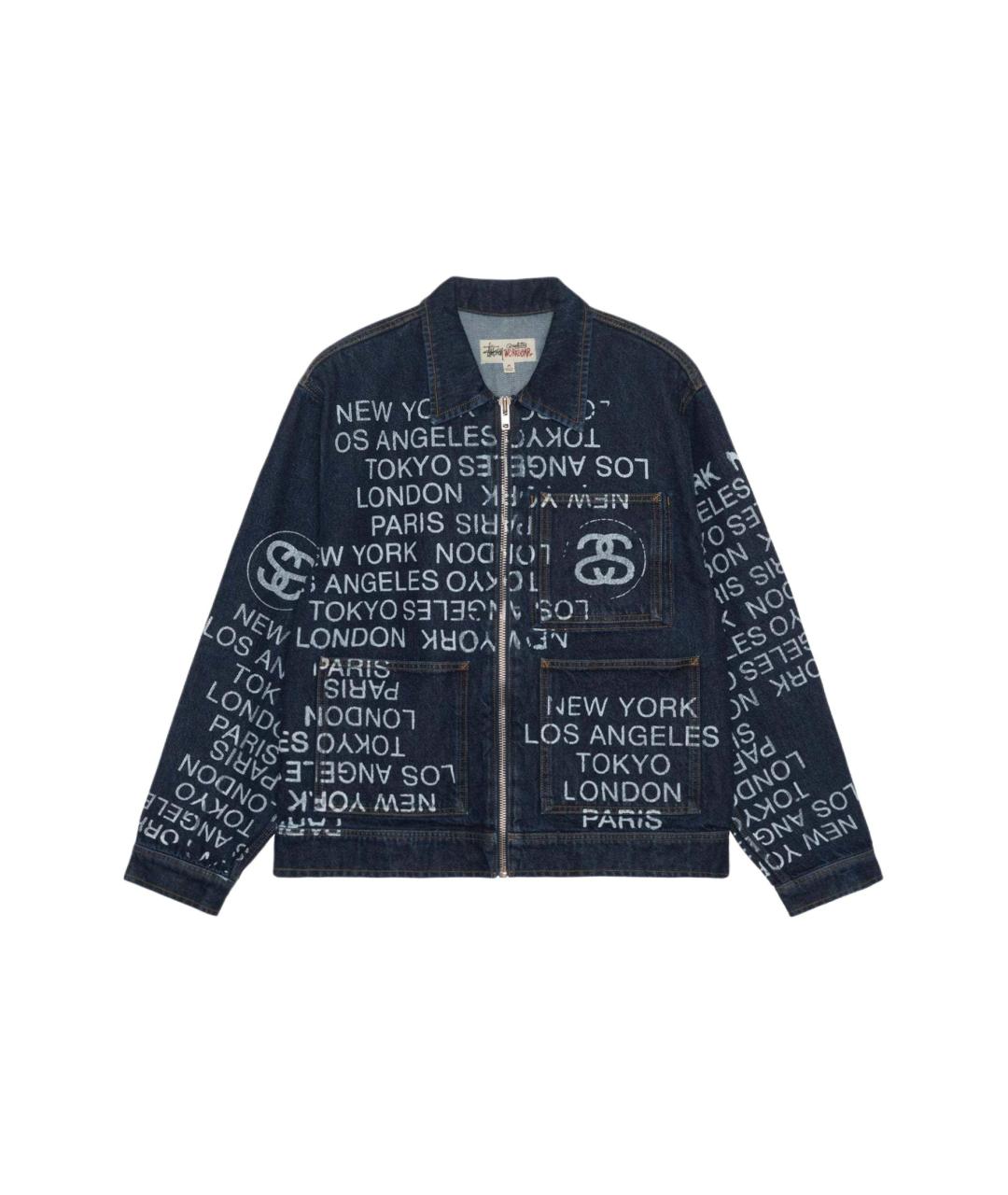 STUSSY Черная деним куртка, фото 1