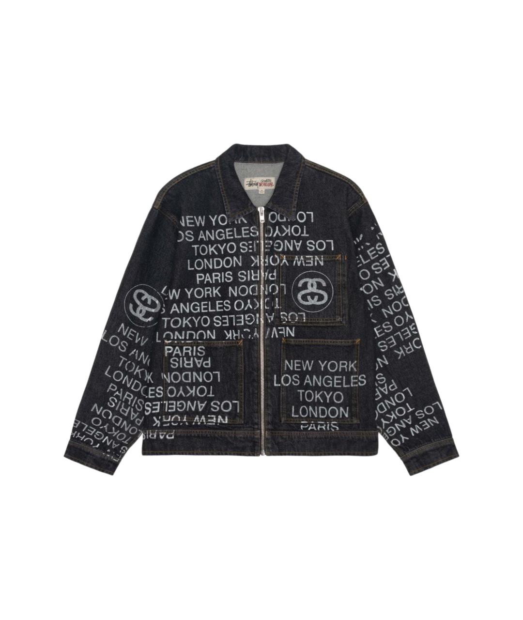 STUSSY Черная деним куртка, фото 3