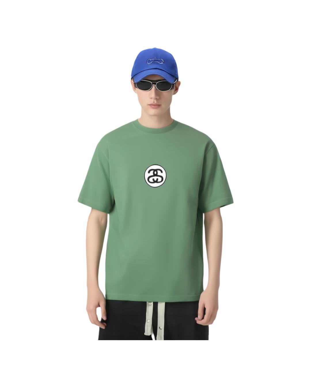 STUSSY Зеленая футболка, фото 2