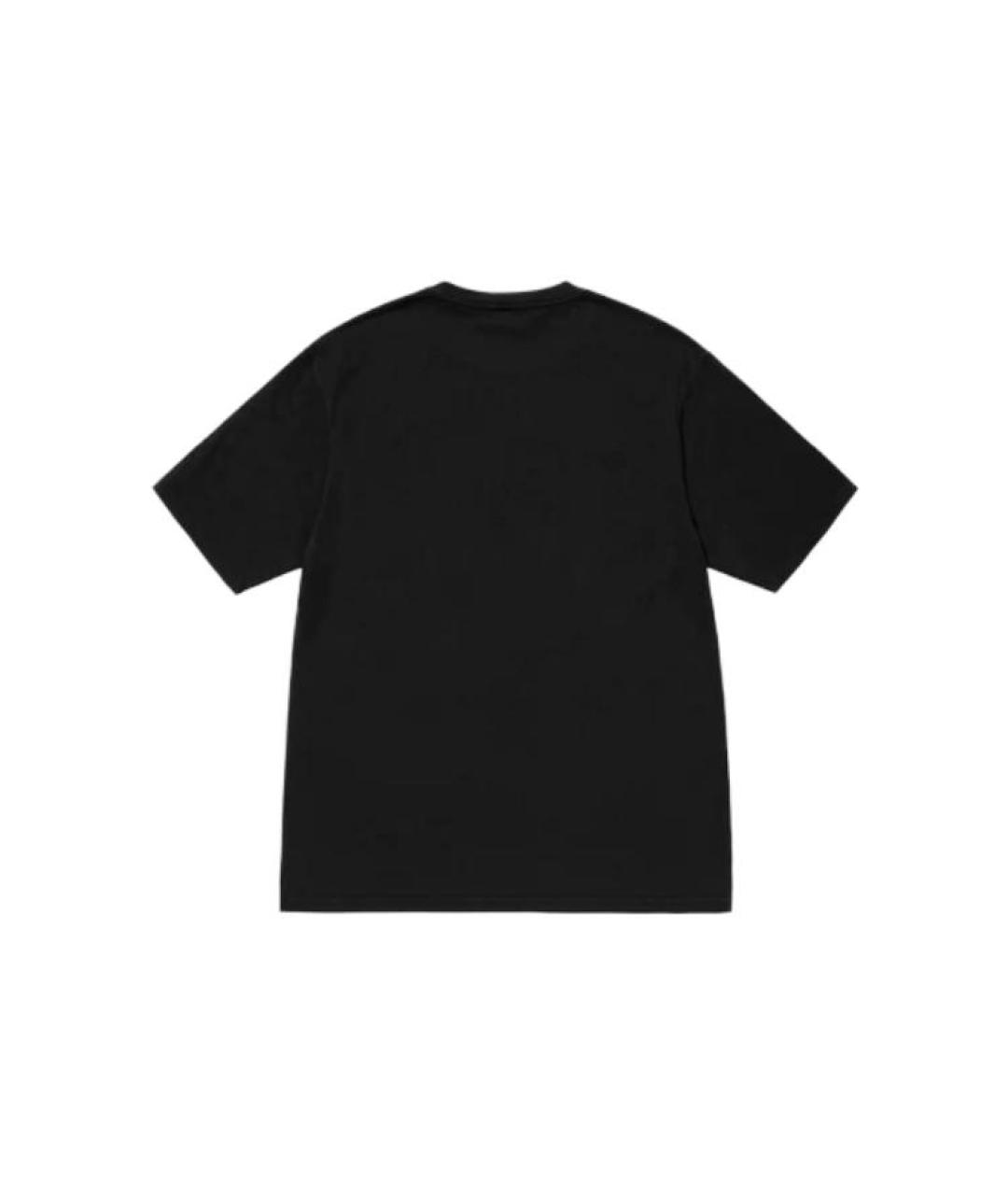 STUSSY Черная хлопковая футболка, фото 2