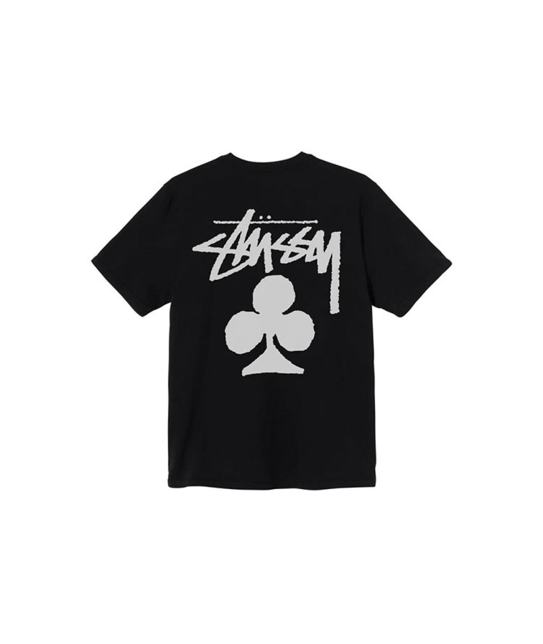 STUSSY Черная хлопковая футболка, фото 2