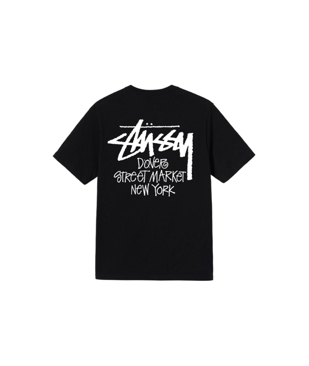 STUSSY Черная хлопковая футболка, фото 2