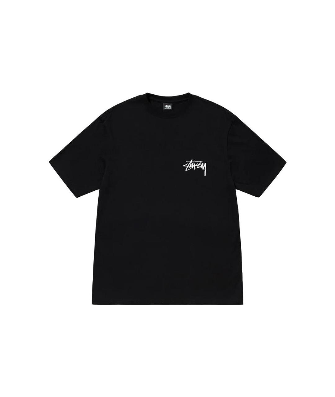 STUSSY Черная хлопковая футболка, фото 1