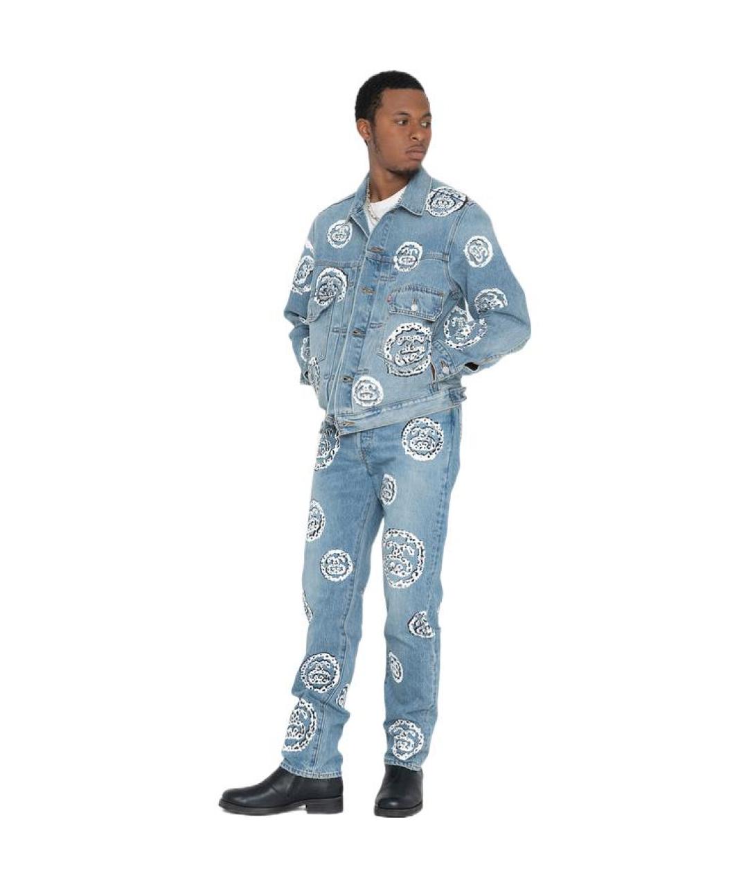 STUSSY Голубая деним куртка, фото 4