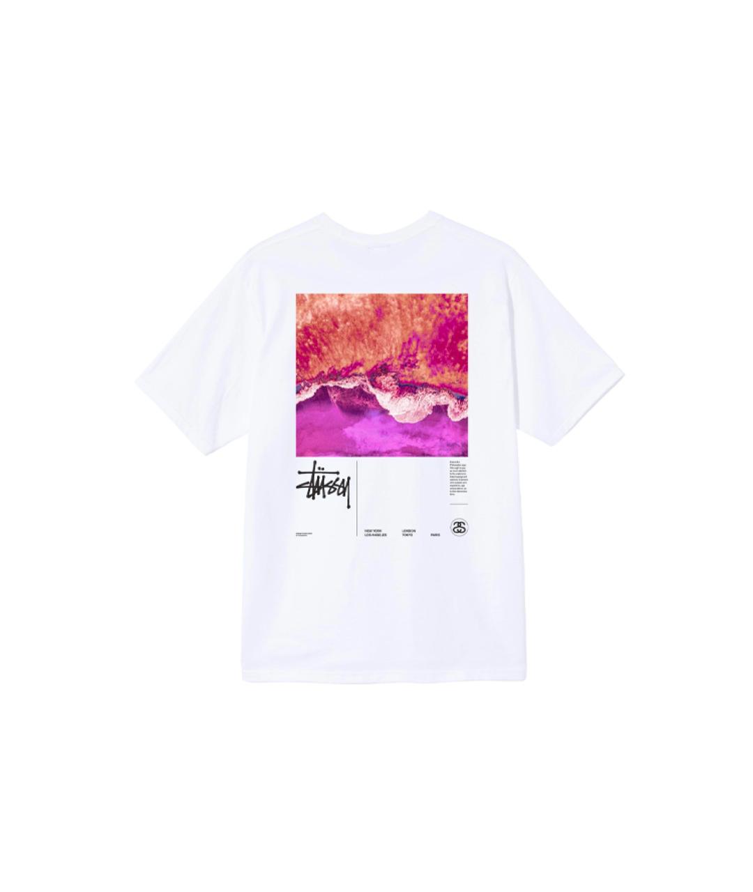 STUSSY Белая хлопковая футболка, фото 2