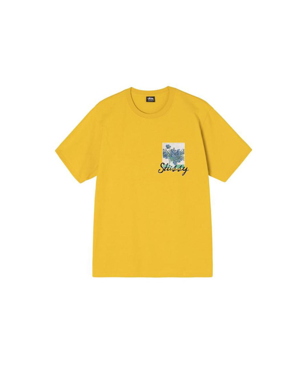 STUSSY Желтая хлопковая футболка, фото 1