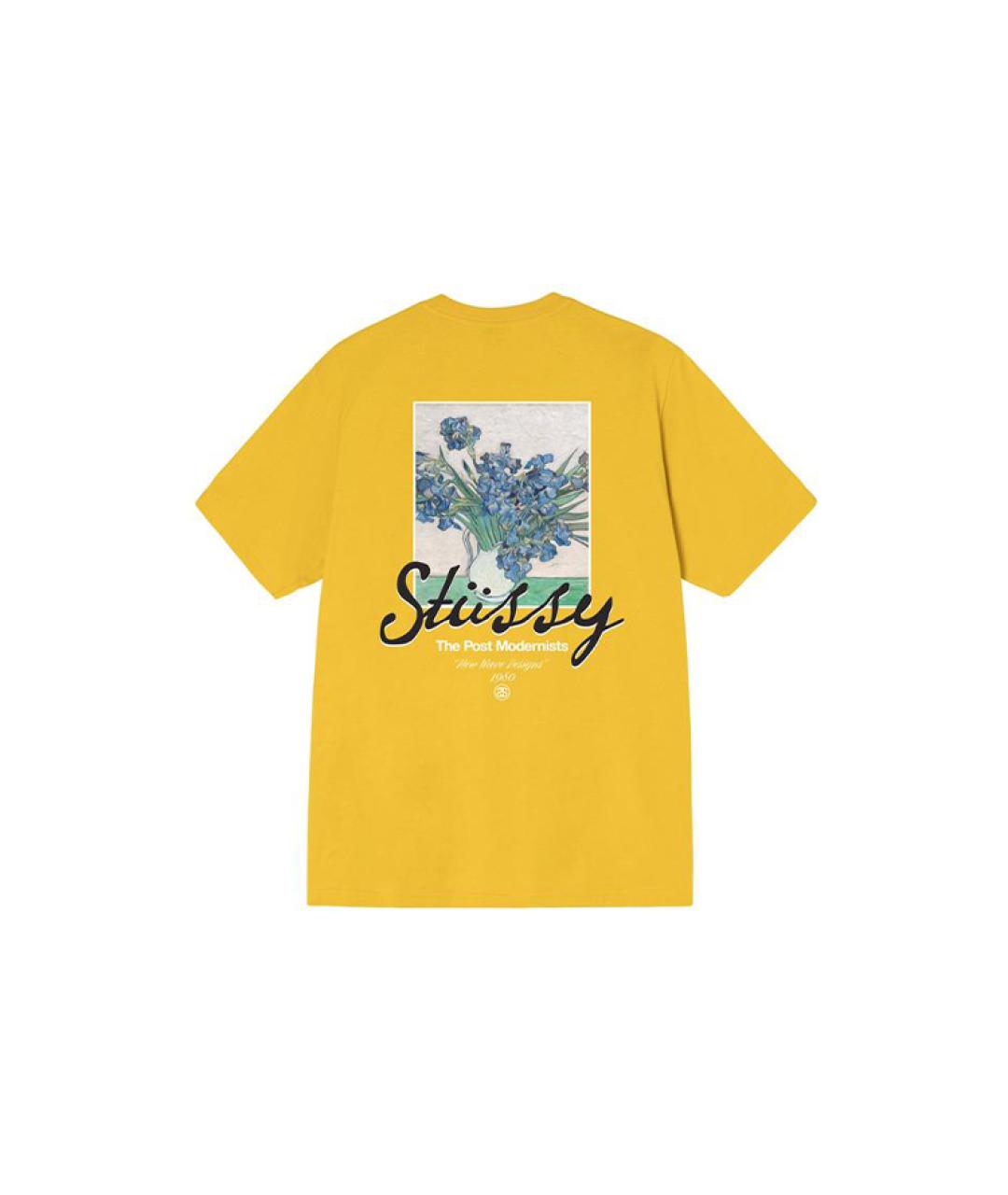 STUSSY Желтая хлопковая футболка, фото 2
