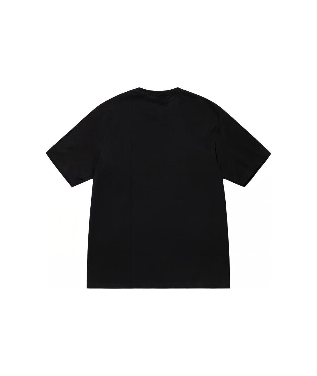 STUSSY Черная хлопковая футболка, фото 2