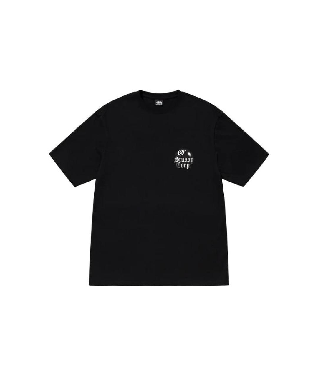 STUSSY Черная хлопковая футболка, фото 1