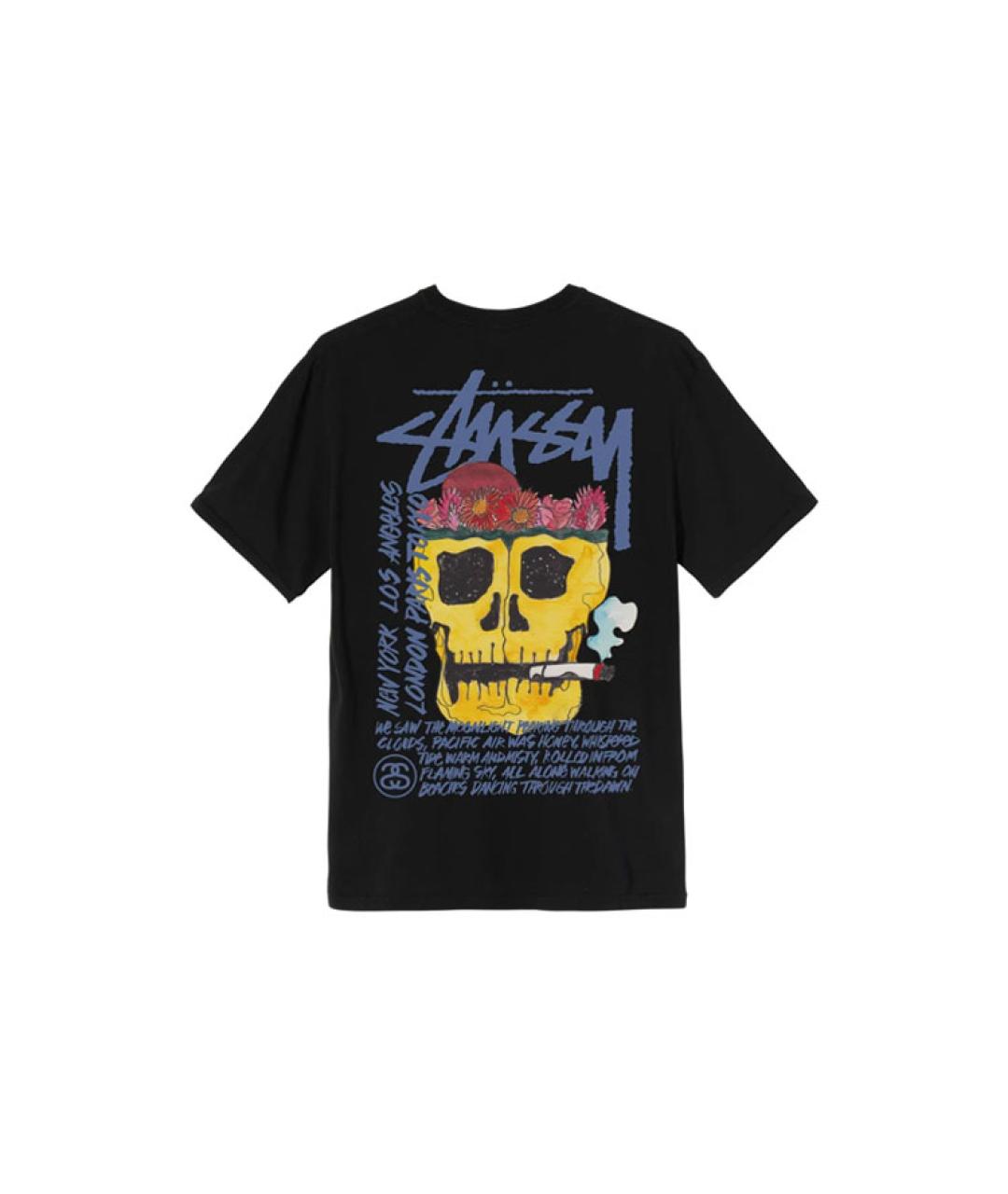 STUSSY Черная хлопковая футболка, фото 2