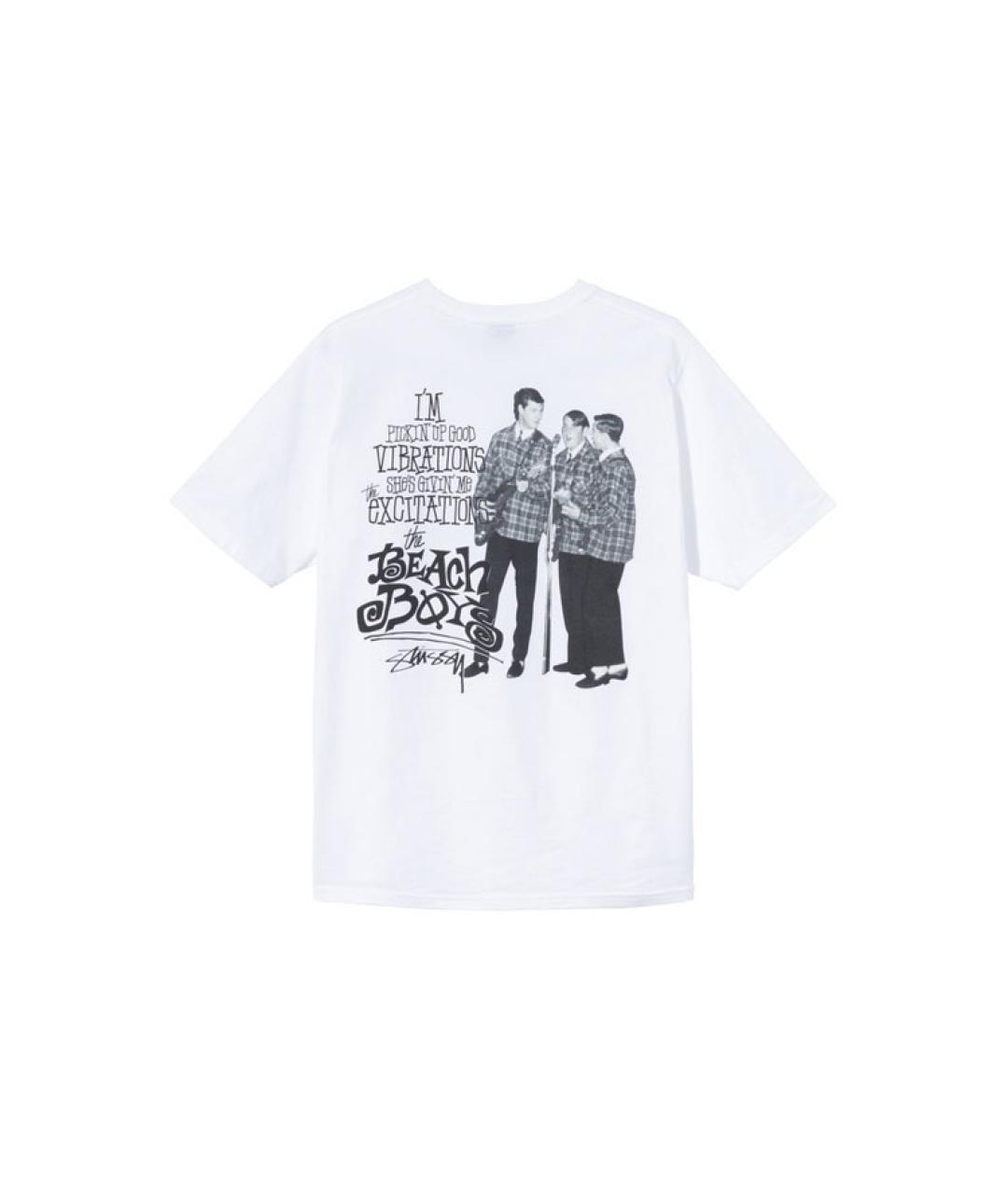 STUSSY Белая хлопковая футболка, фото 2