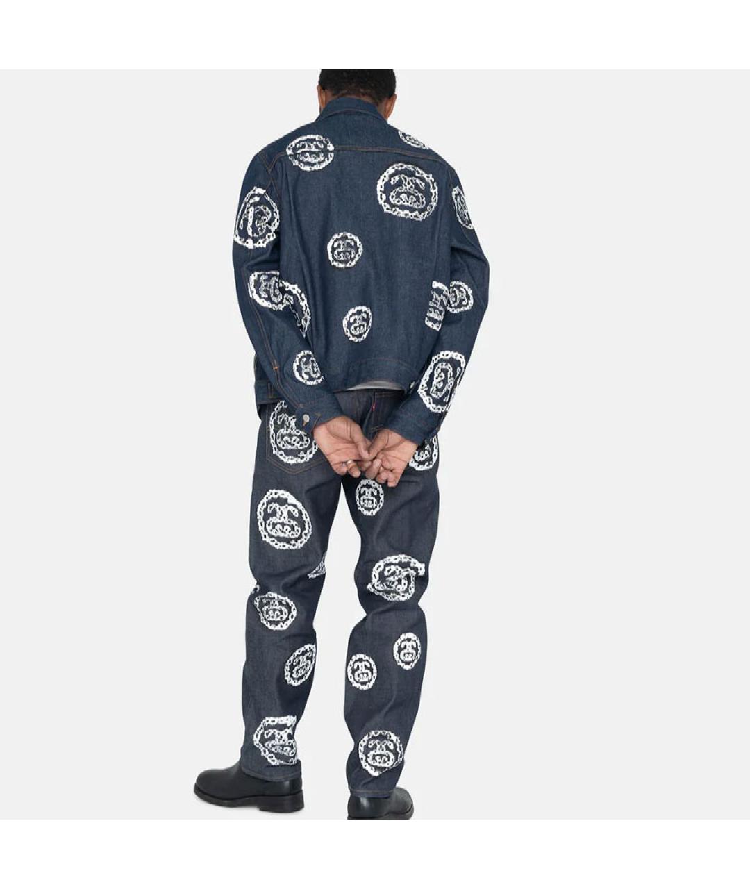 STUSSY Темно-синяя деним куртка, фото 3