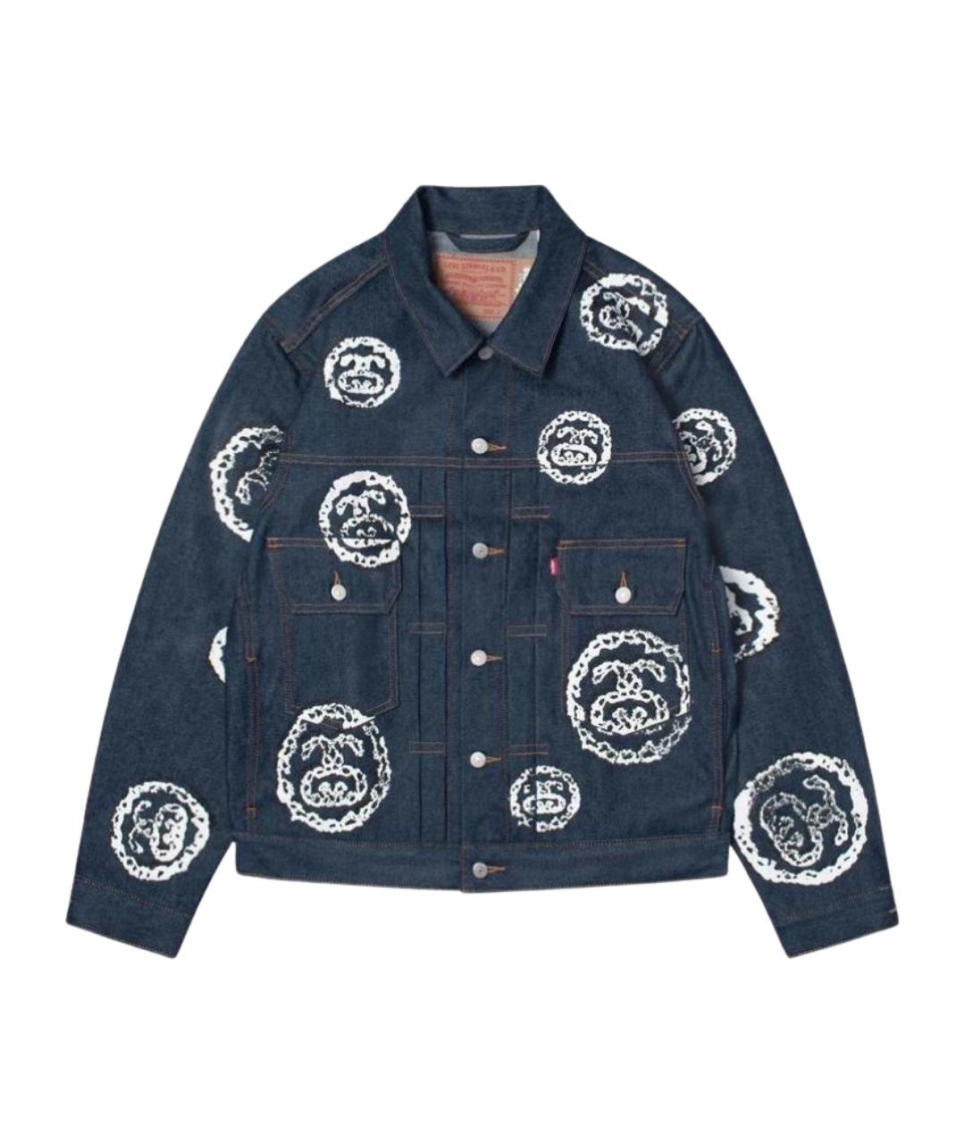 STUSSY Темно-синяя деним куртка, фото 1