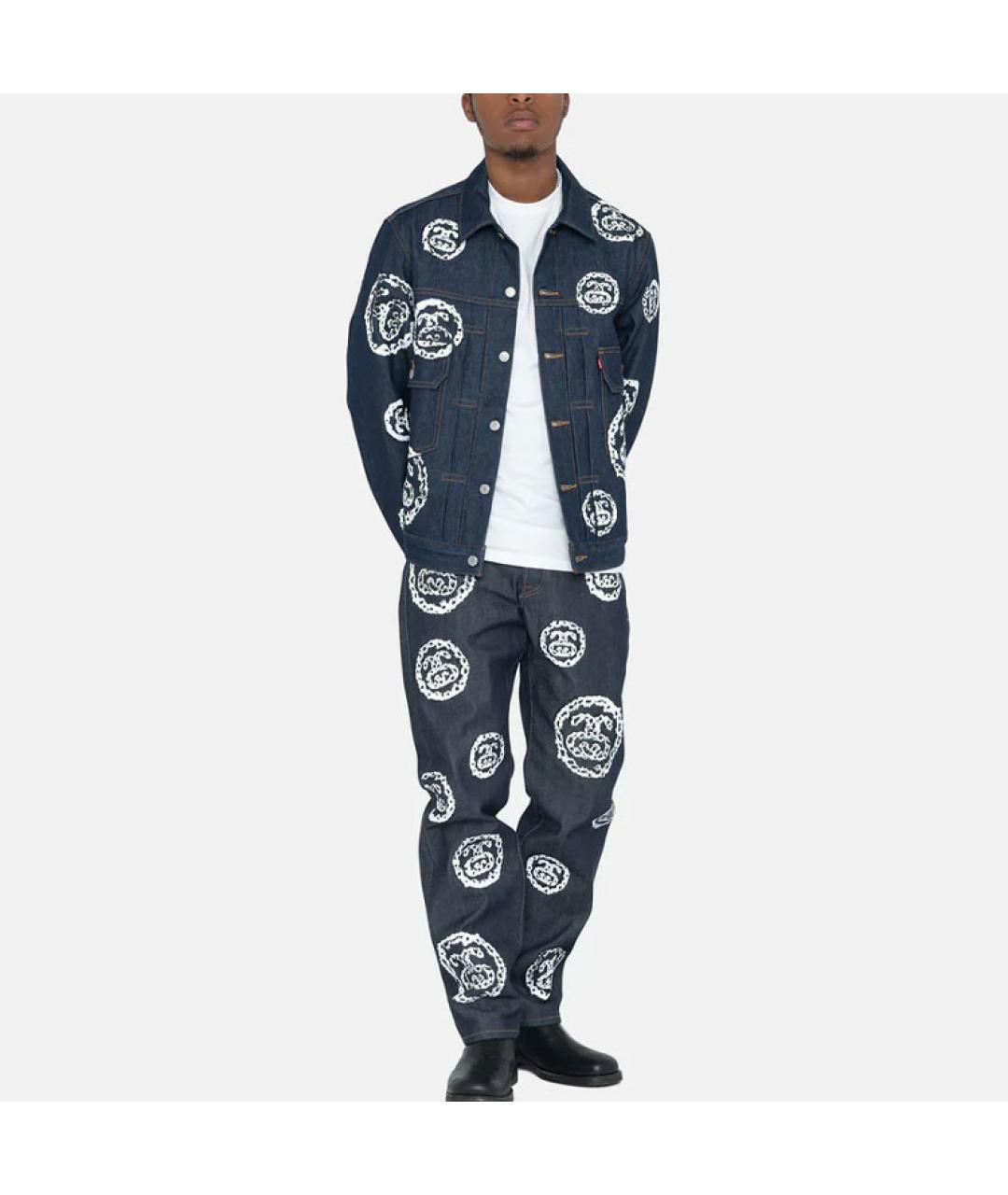 STUSSY Темно-синяя деним куртка, фото 4