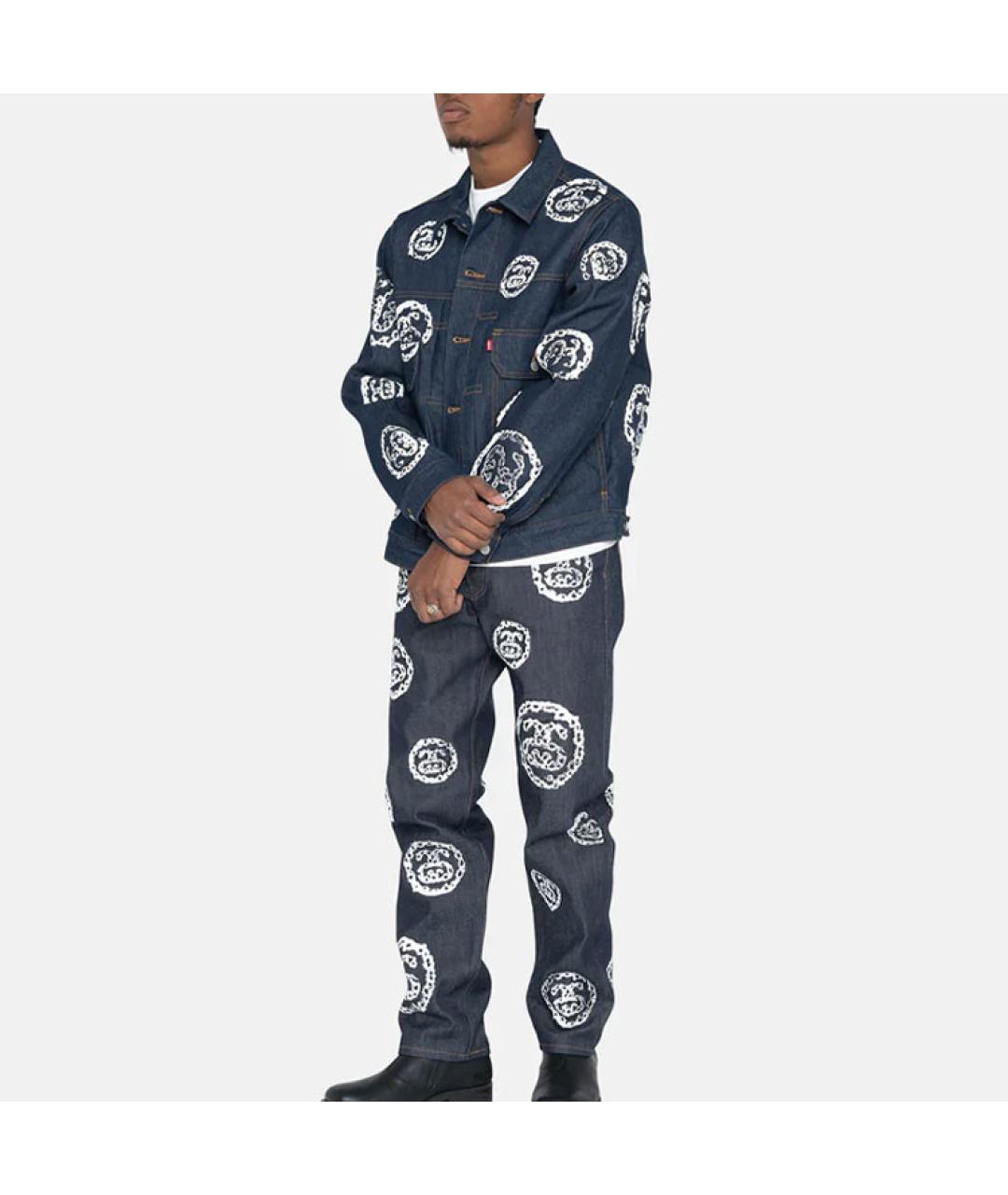 STUSSY Темно-синяя деним куртка, фото 5