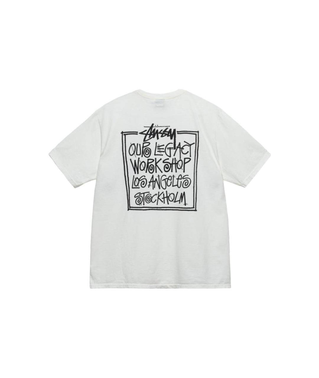 STUSSY Белая хлопковая футболка, фото 2