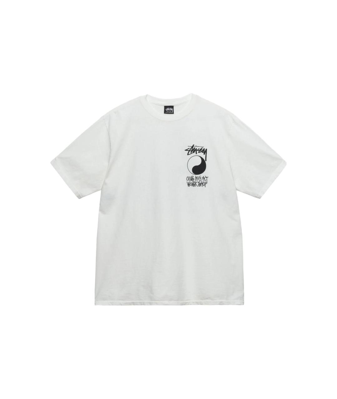 STUSSY Белая хлопковая футболка, фото 1