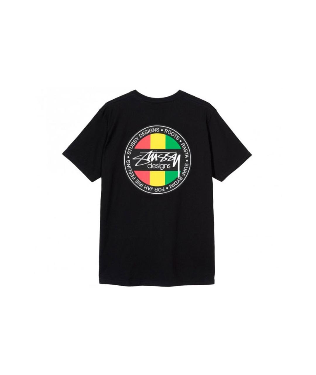 STUSSY Черная хлопковая футболка, фото 2