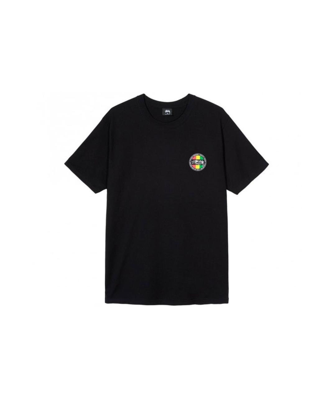 STUSSY Черная хлопковая футболка, фото 1