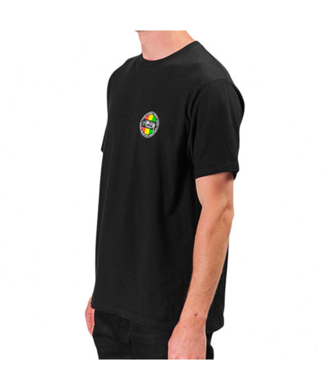 STUSSY Черная хлопковая футболка, фото 4