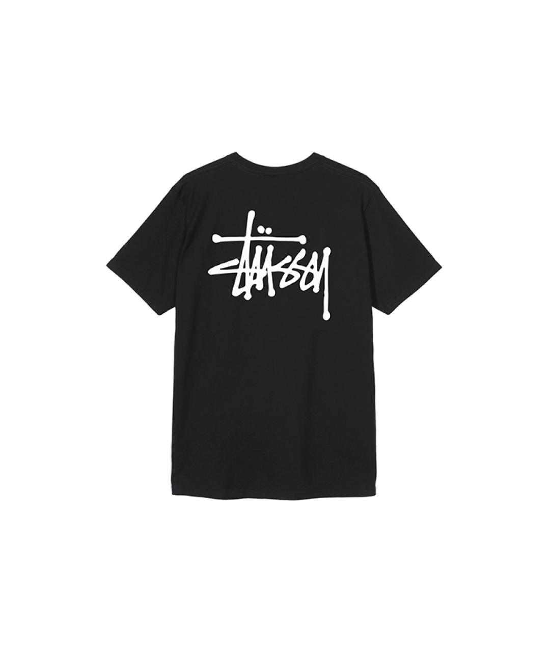 STUSSY Черная хлопковая футболка, фото 2