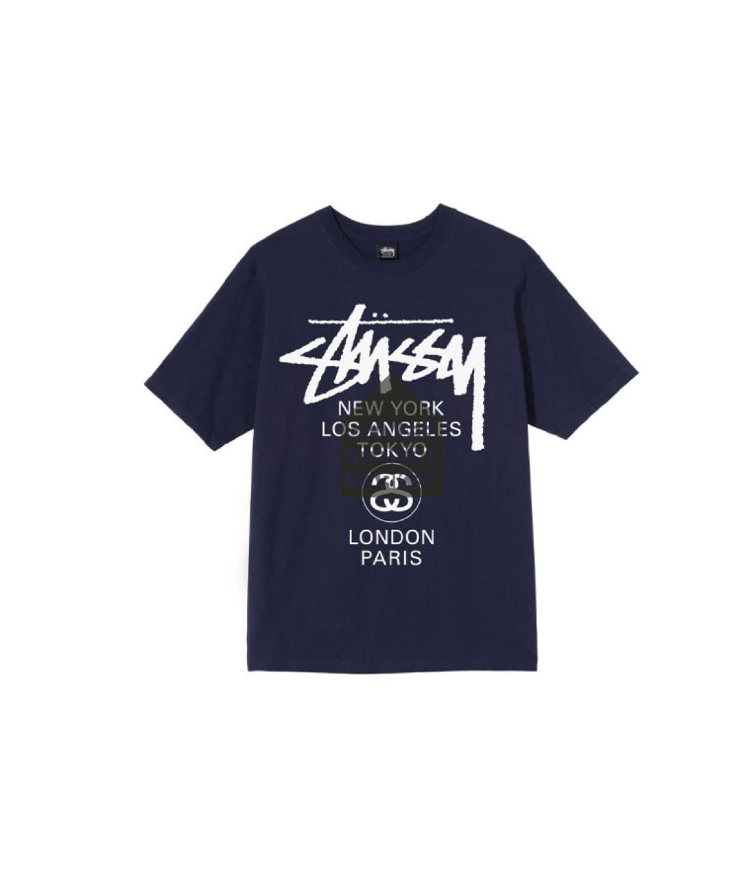 STUSSY Синяя футболка, фото 1