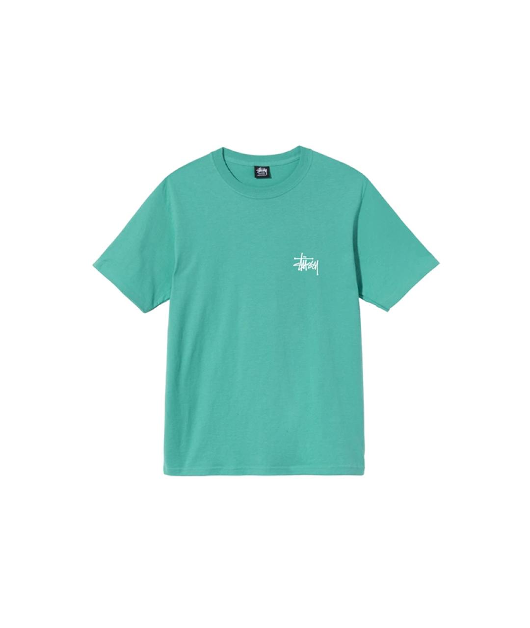STUSSY Бирюзовая хлопковая футболка, фото 1