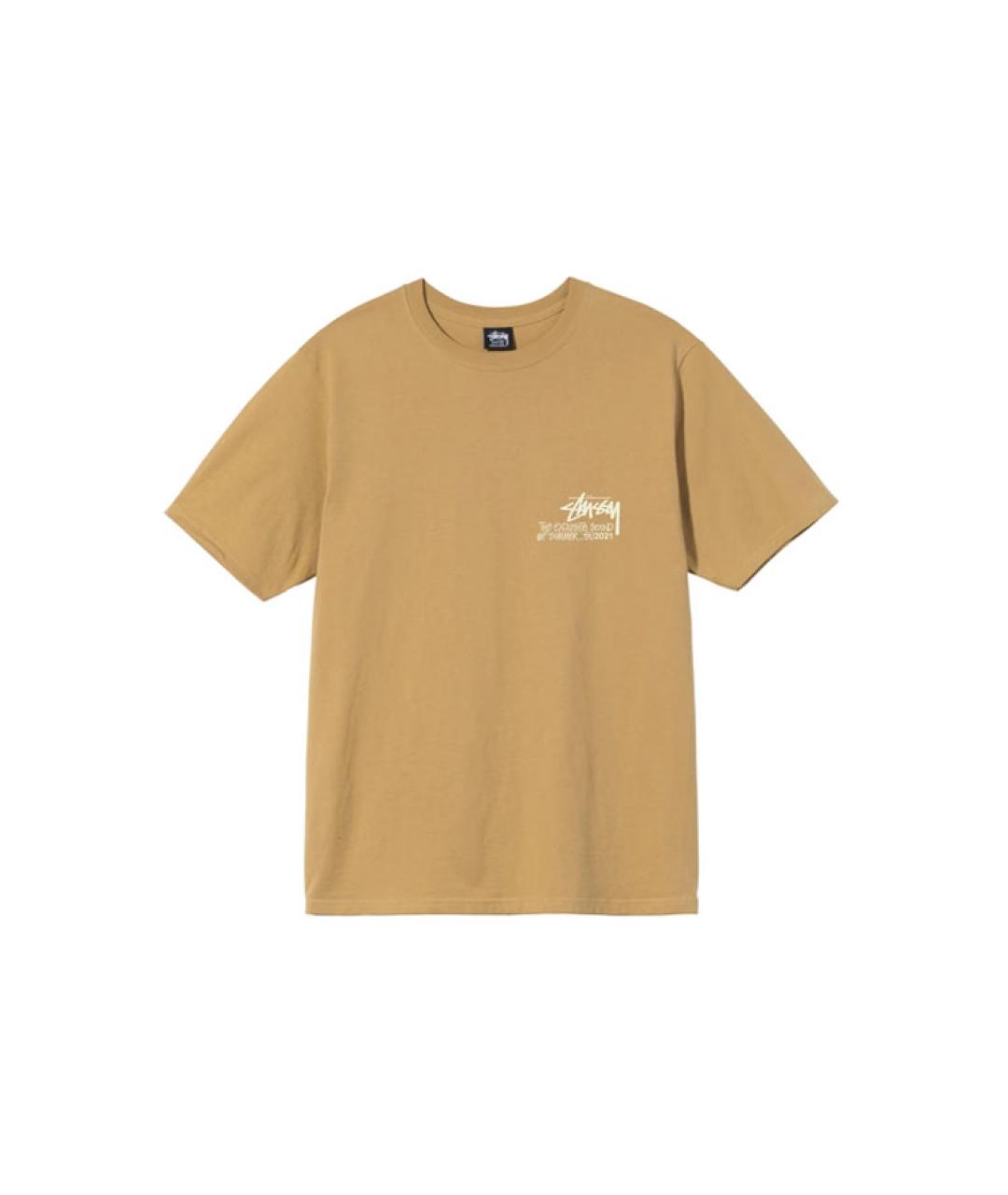 STUSSY Бежевая хлопковая футболка, фото 1