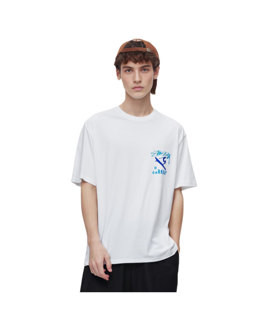 STUSSY Белая хлопковая футболка, фото 2