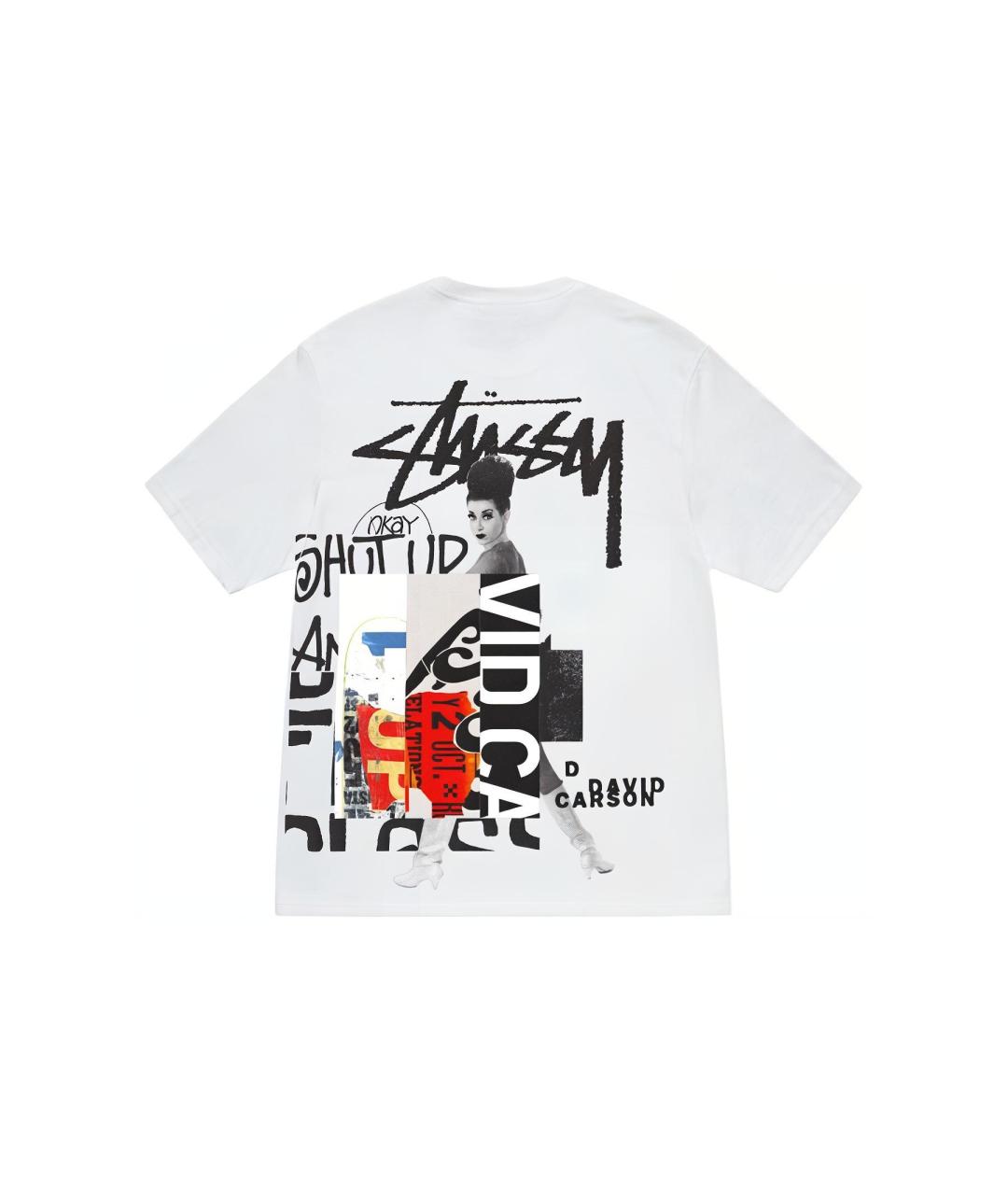 STUSSY Белая хлопковая футболка, фото 3