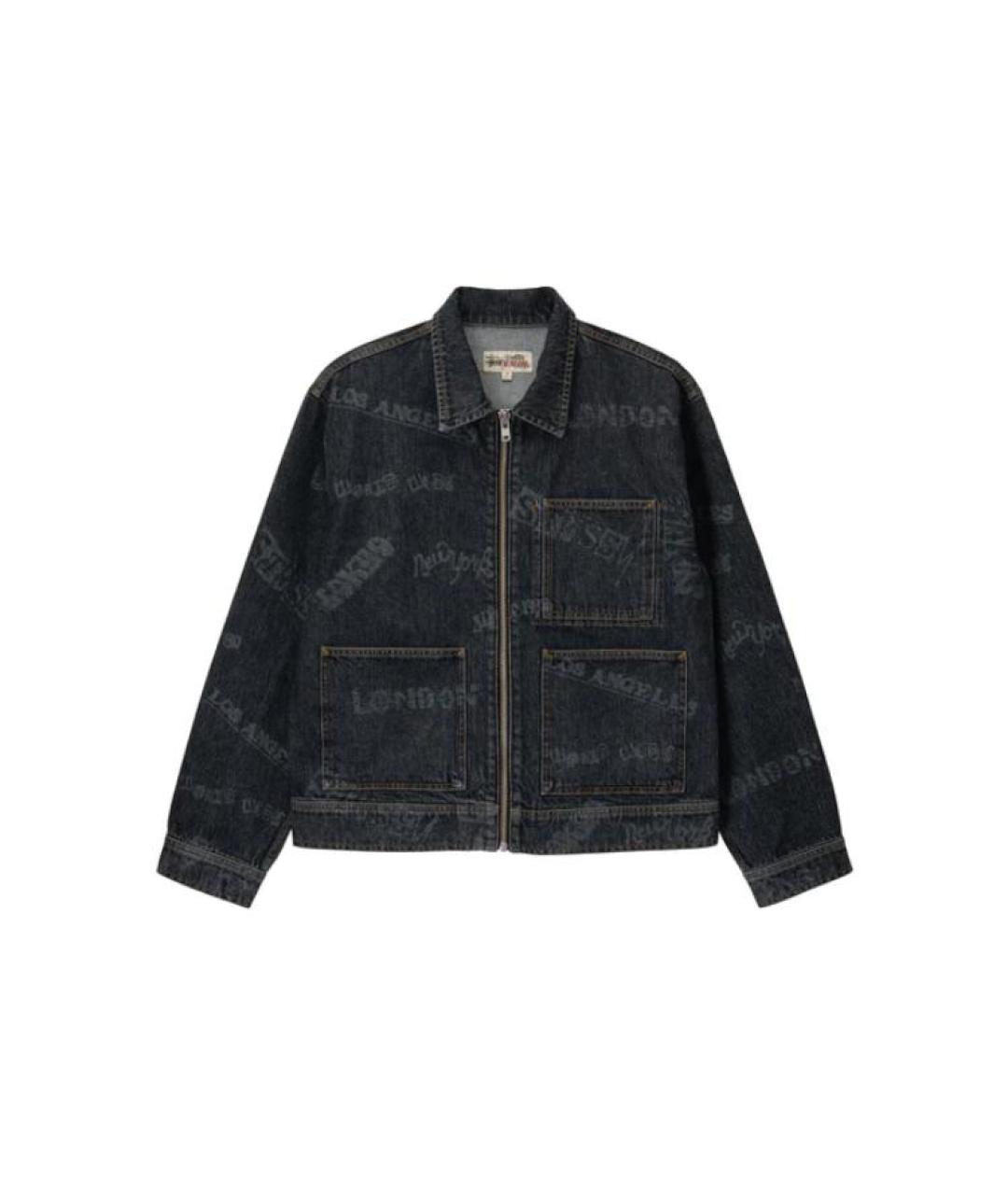 STUSSY Черная деним куртка, фото 1